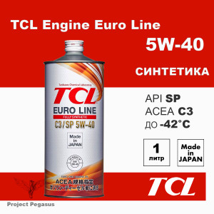 E0010540C3-TCL-Моторное масло TCL Euro Line 5W40, SP ACEA C3, 1л -1