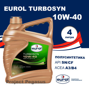 E1000944L-EUROL-Моторное масло Eurol Turbosyn 10W-40 SL/CF 4л-1