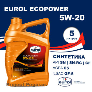 E1000725L-EUROL-Моторное масло Eurol Ecopower 5W-20, 5л-1