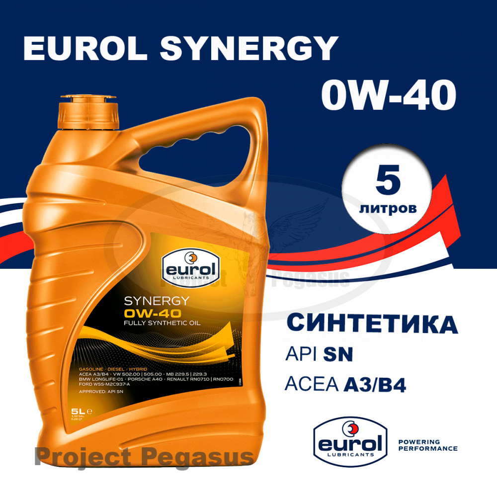 E1000645L-EUROL-Моторное масло Eurol  Synergy 0W-40 SN/CF 5л-1