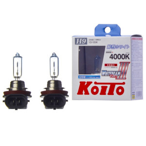 P0759W-Koito-Лампа высокотемпературная Koito Whitebeam H9 12V 65W (120W) 4000K (комплект 2 шт.)-1