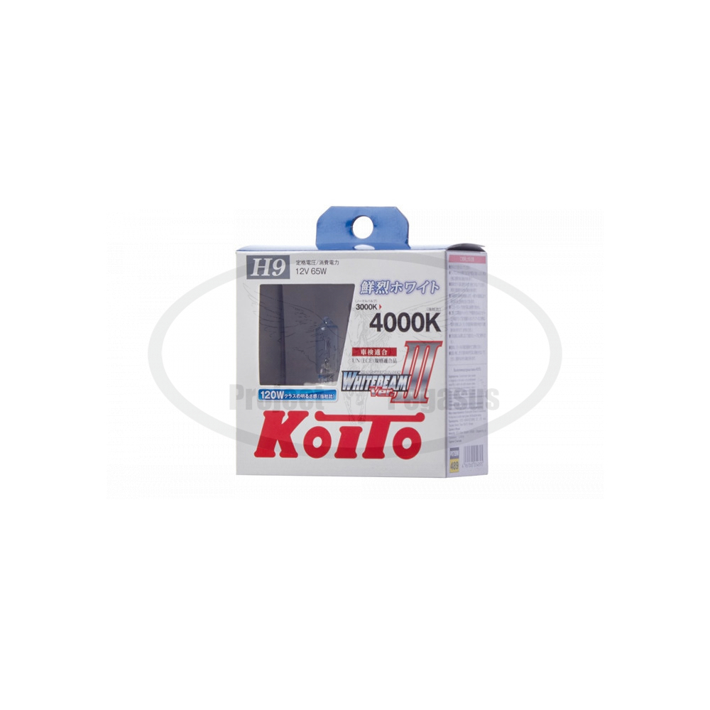 P0759W-Koito-Лампа высокотемпературная Koito Whitebeam H9 12V 65W (120W) 4000K (комплект 2 шт.)-2