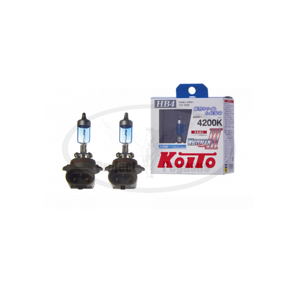 P0757W-Koito-Лампа высокотемпературная Koito Whitebeam 9006 (HB4) 12V 55W (110W) 4200K (комплект 2 шт.)-1