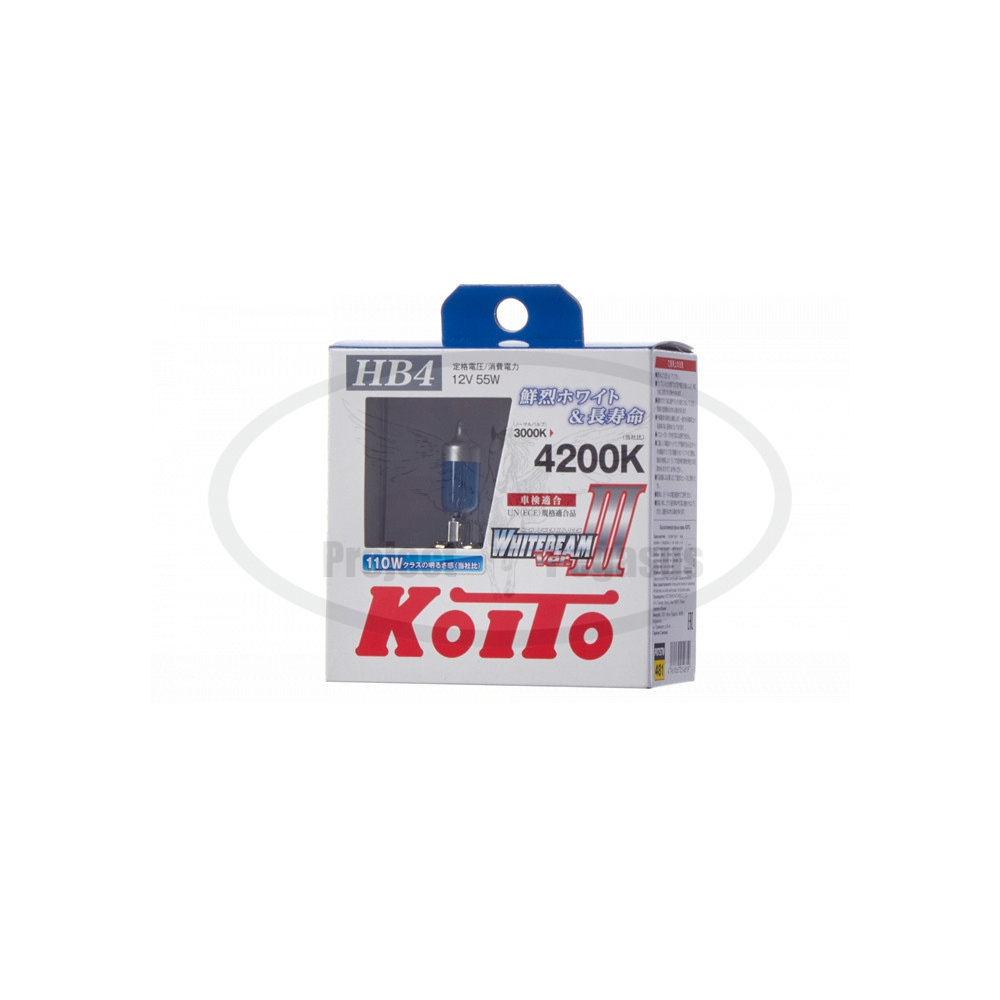 P0757W-Koito-Лампа высокотемпературная Koito Whitebeam 9006 (HB4) 12V 55W (110W) 4200K (комплект 2 шт.)-2