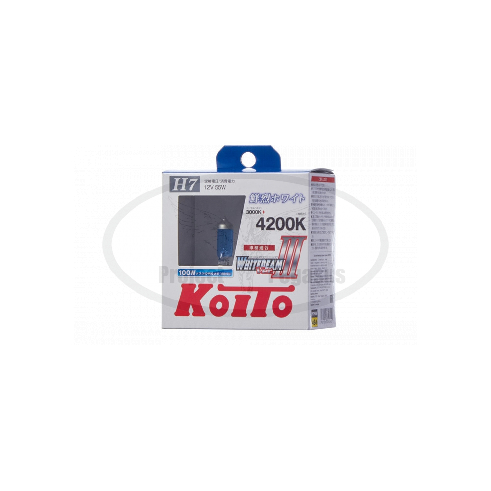 P0755W-Koito-Лампа высокотемпературная Koito Whitebeam H7 12V 55W (100W) 4200K (комплект 2 шт.)-2