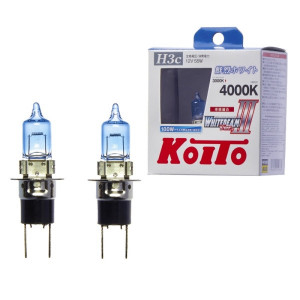 P0753W-Koito-Лампа высокотемпературная Koito Whitebeam H3c 12V 55W (100W) 4000K (комплект 2 шт.) -1
