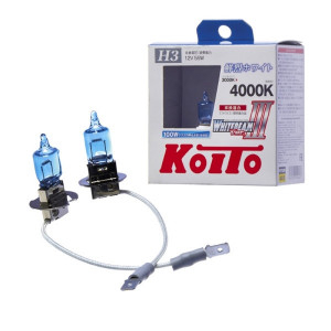 P0752W-Koito-Лампа высокотемпературная Koito Whitebeam H3 12V 55W (100W) 4000K (комплект 2 шт.)-1