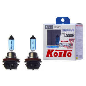 P0750W-Koito-Лампа высокотемпературная Koito Whitebeam H11 12V 55W (100W) 4000K (комплект 2 шт.) -2