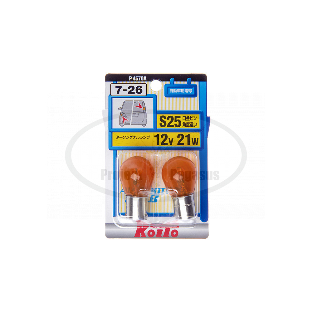 P4570A-Koito-Лампа Koito 12V 21W S25 (оранжевый) PY21W, блистер-упаковка 2 шт-2
