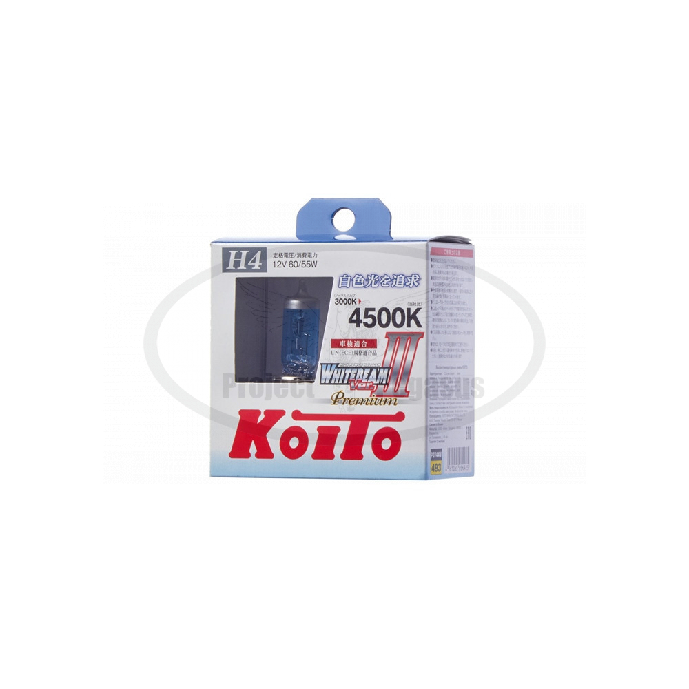 P0744W-Koito-Лампа высокотемпературная Koito Whitebeam Premium H4 12V 60/55W (135/125W) 4500K (комплект 2 шт.)-6
